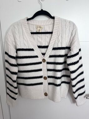 Jessica Simpson Striped Cable-Knit Cardigan